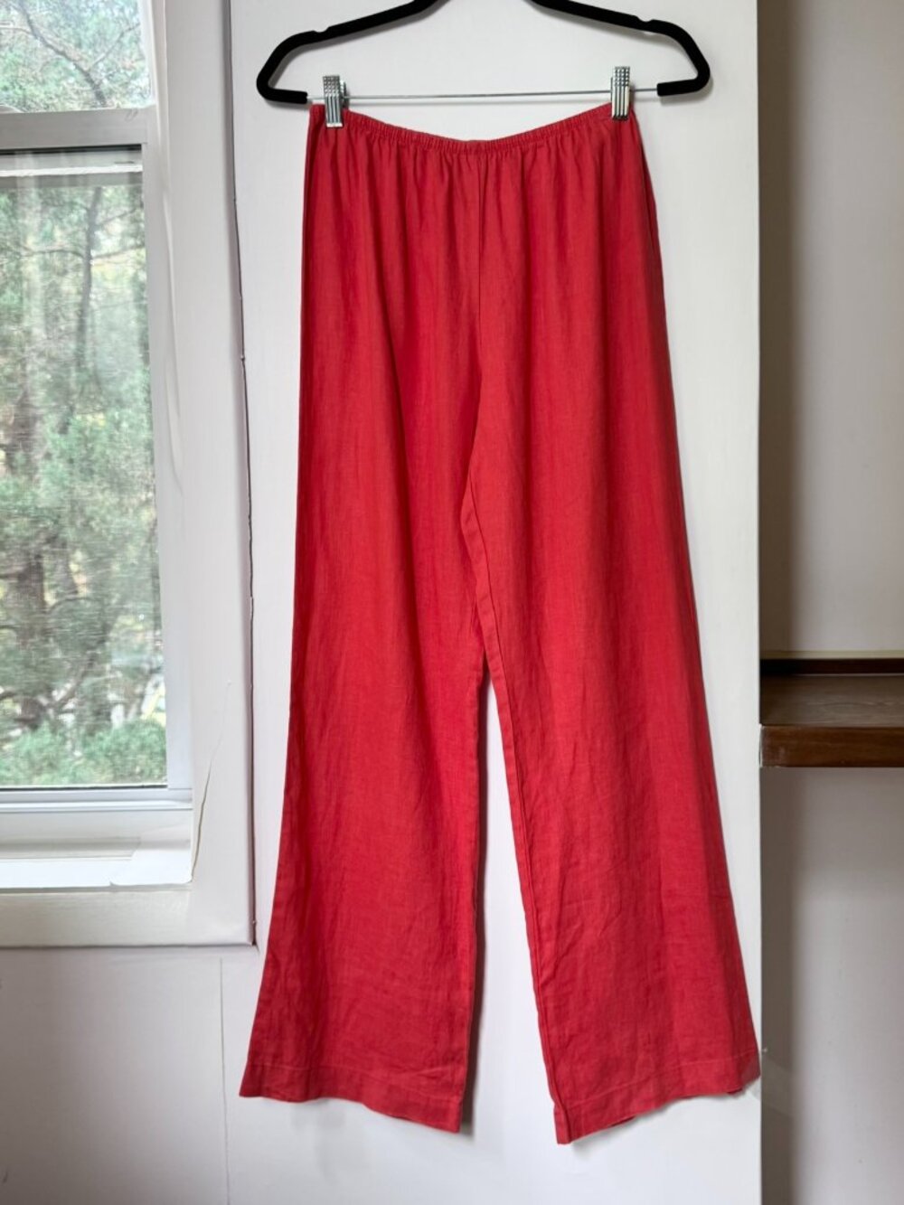 DONNI The Linen Simple Pants in Tomato Red XS